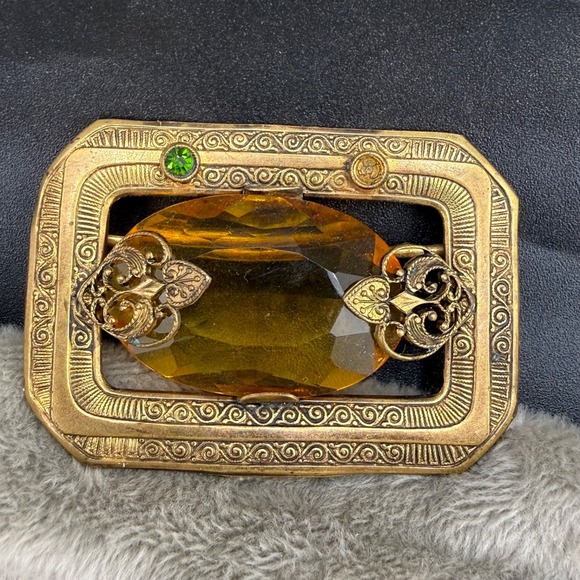 Vintage Czechoslovakia Gold‎ Filled Women\'s Buckle Rhinestone READ main image 10